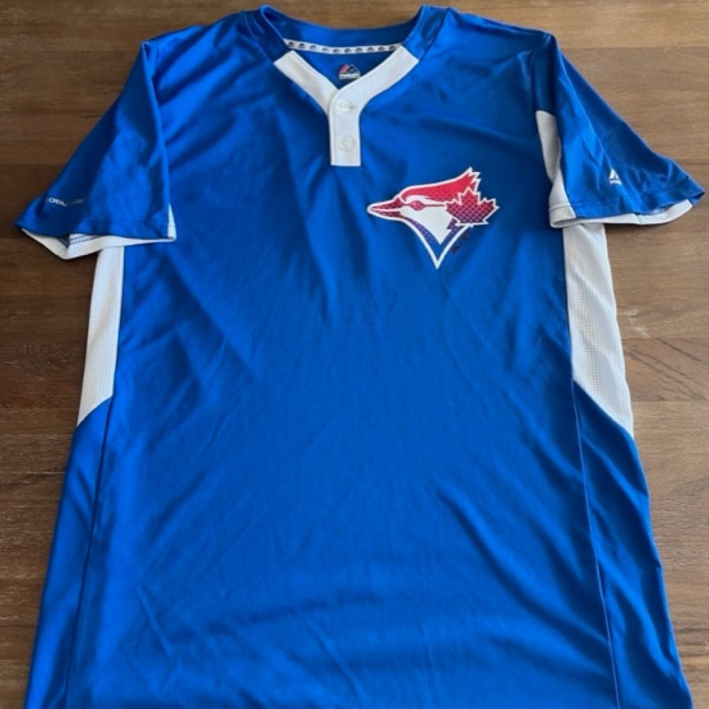 Toronto Blue Jays Majestic‎ Cool Base Jersey Shirt MLB Logo Mens Size Medium Med